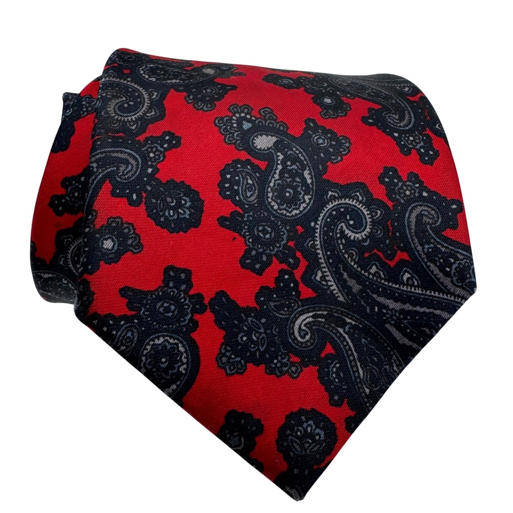 Mercedes High Fashion Silk‎ Necktie Mens Red Black Paisley Korea Luxury Tie